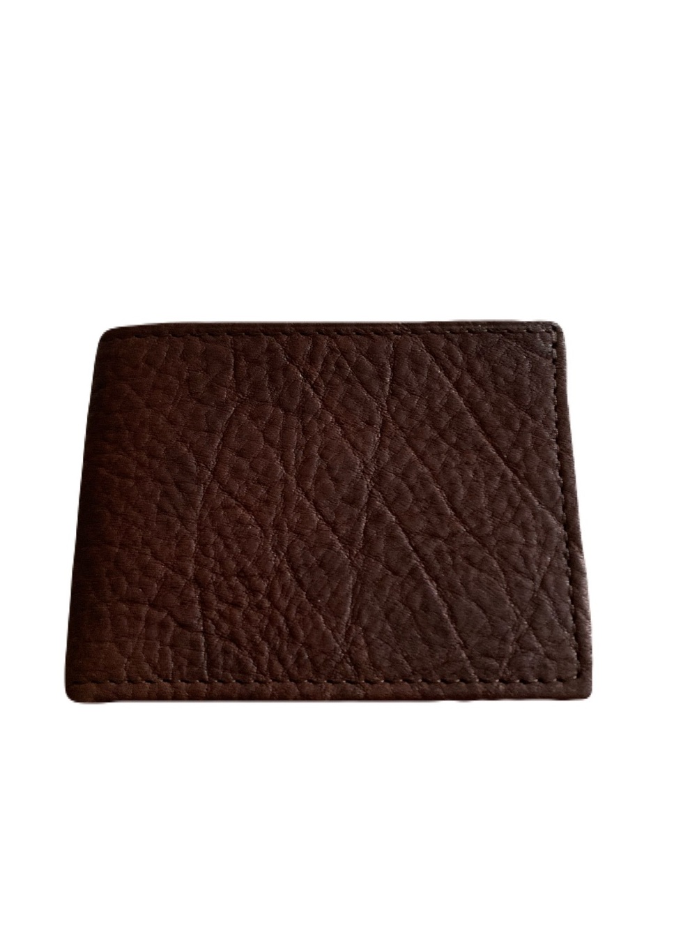 Dark Brown Genuine Bison Leather Men’s Wallet Handcrafted in USA Billfold Cards